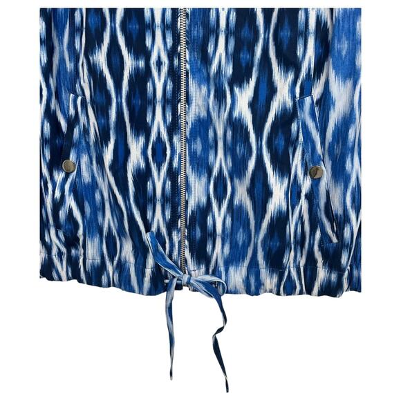 Chicos Zenergy Jacket Womens 3 XL 16 Blue Ikat Zip Up Lightweight Casual Boho - Picture 4 of 13
